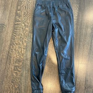 Leather joggers